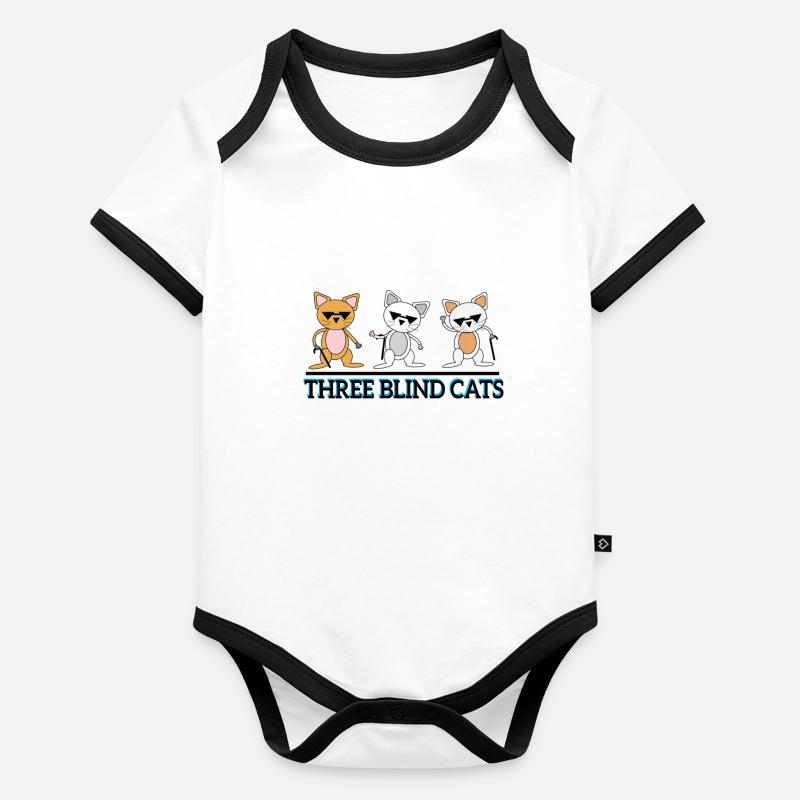 Drei Blinde Katzen - Katzendesign Geschenkidee Baby Bio-Kurzarm-Kontrastbody