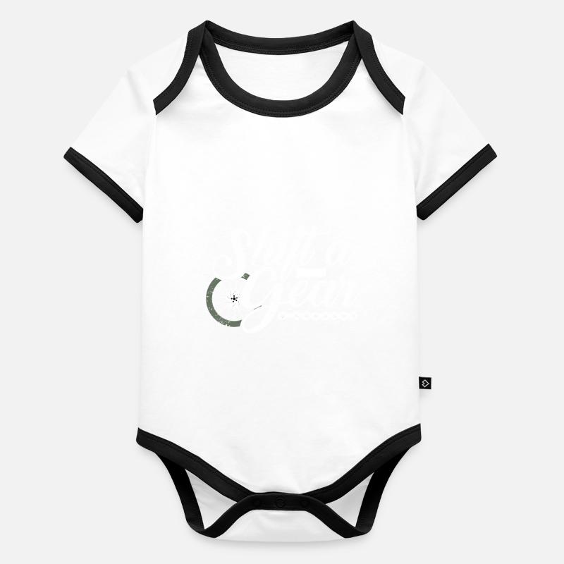 Motorcycle saying Cross Racer exit Organic Baby Contrasting Bodysuit