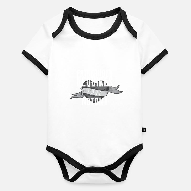 Paternité Mensuelle Requiert Amour Non ADN - Stepdad Body Bébé bio contrasté manches courtes