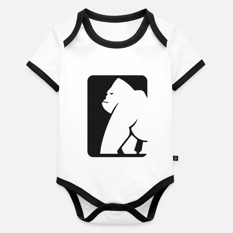 gorille Body Bébé bio contrasté manches courtes