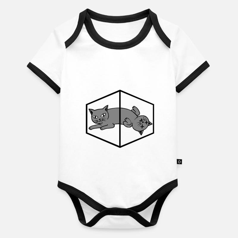 Le chat de Schrödinger Body Bébé bio contrasté manches courtes