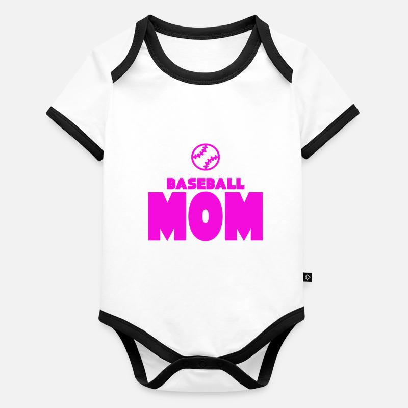 Baseball - Maman de baseball Body Bébé bio contrasté manches courtes