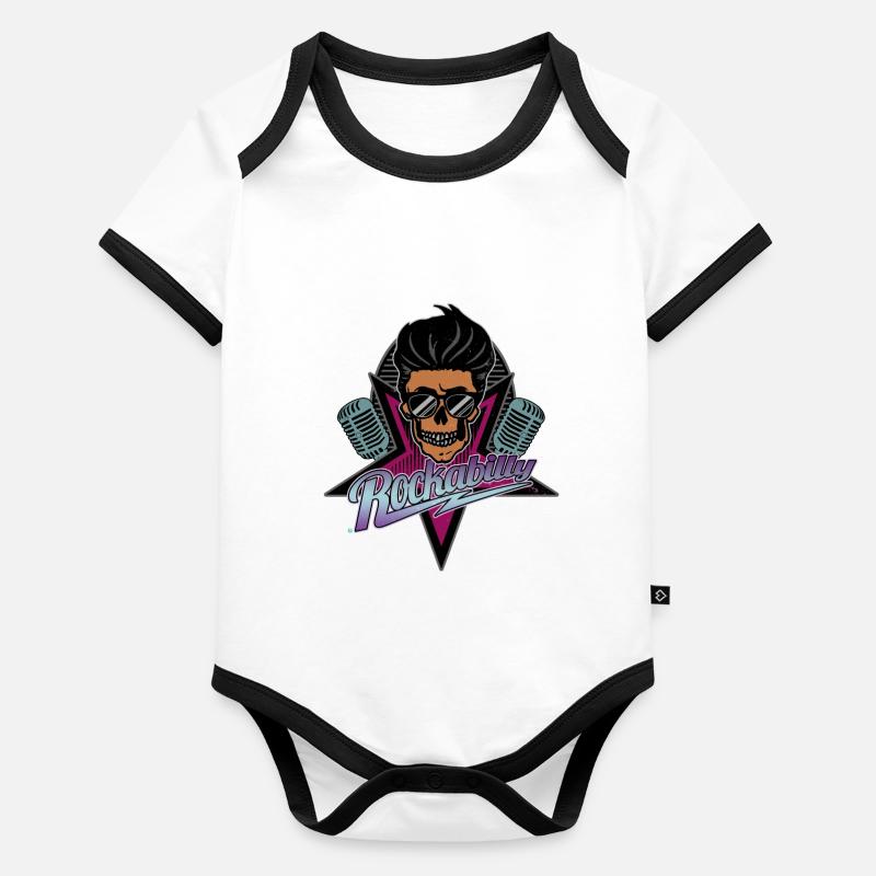 Rockabilly pour toujours Body Bébé bio contrasté manches courtes