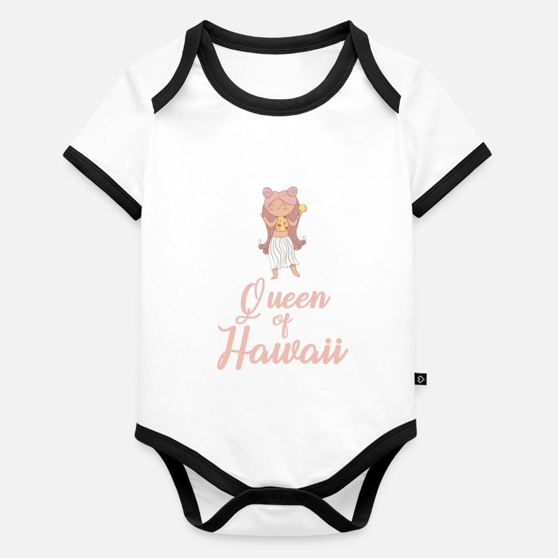 Vacances à Hawaii Body Bébé bio contrasté manches courtes