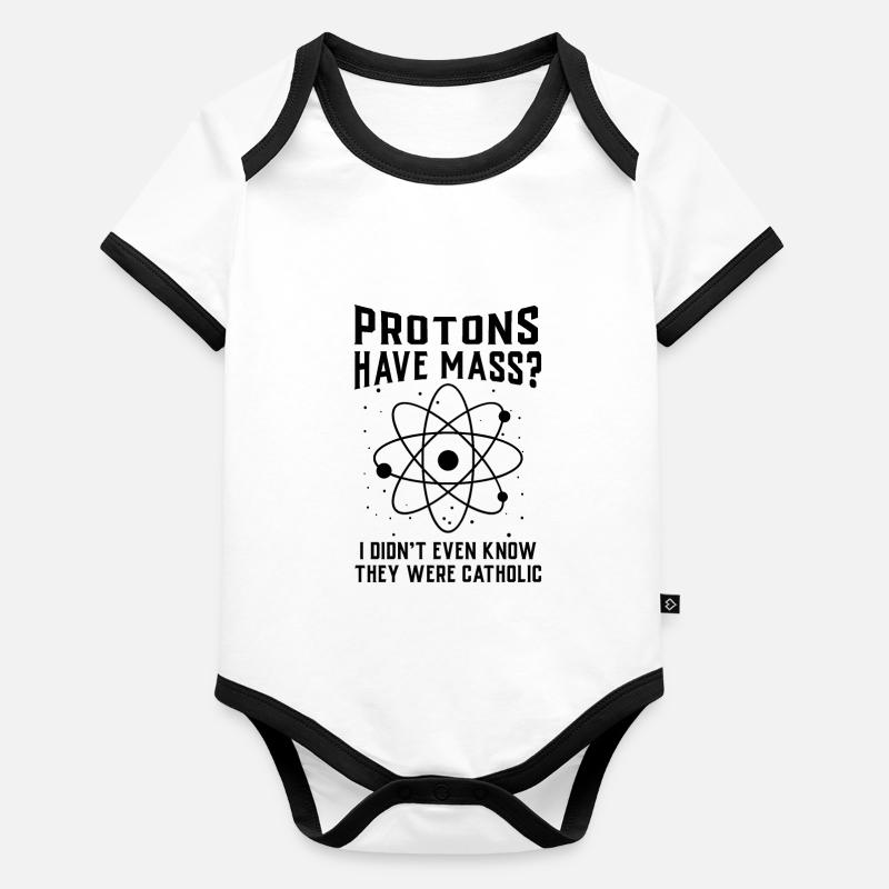 Protons have mass Organic Baby Contrasting Bodysuit
