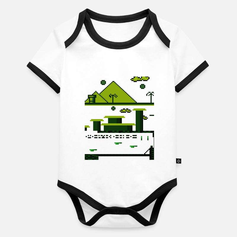 Nerds du jeu Retro Pixel Body Bébé bio contrasté manches courtes