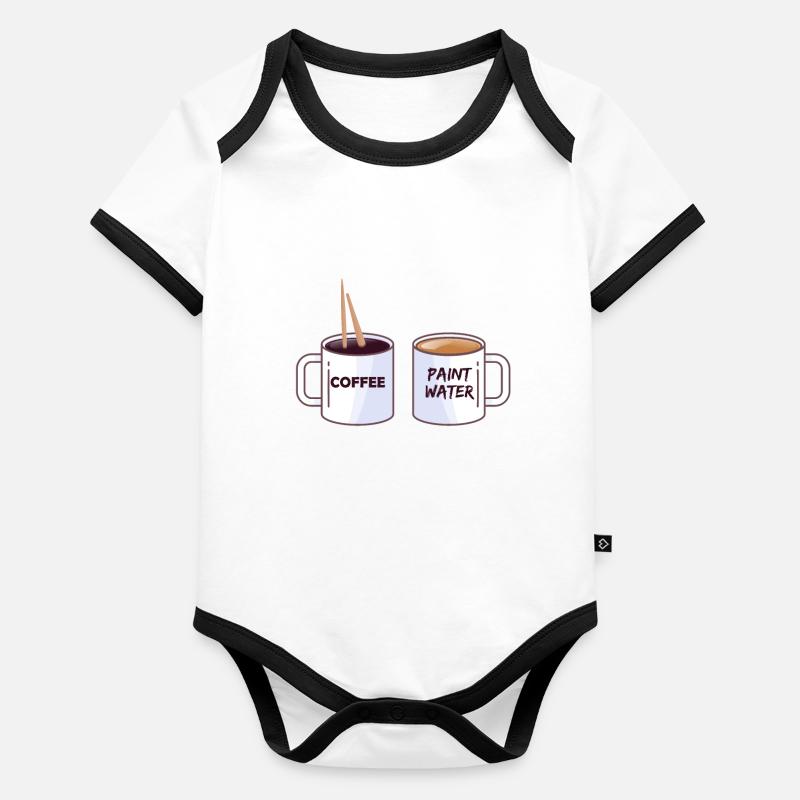 Kunst Künstler Kaffee Malen Bild Geschenk Baby Bio-Kurzarm-Kontrastbody