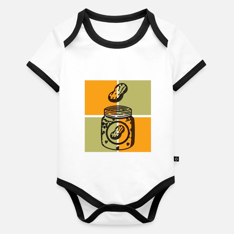 Pop Art Erdnussbutter Baby Bio-Kurzarm-Kontrastbody