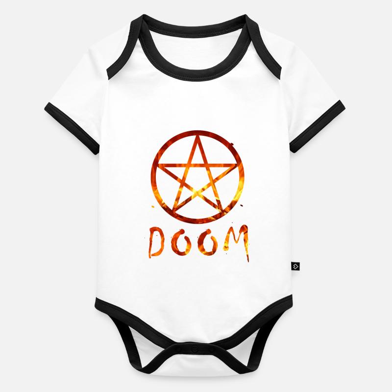 DOOM DOOM DOOM Body Bébé bio contrasté manches courtes
