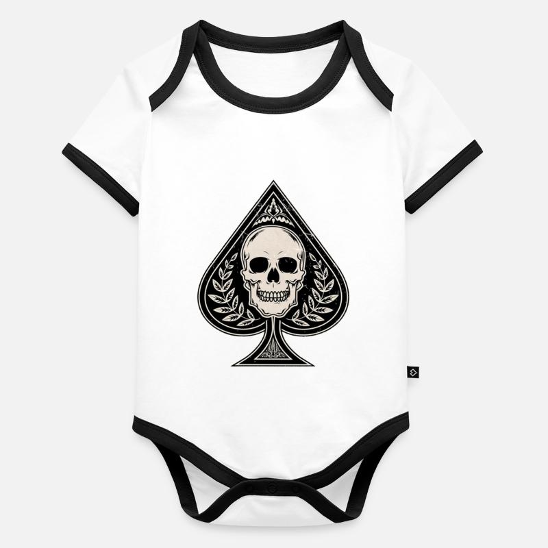 Crâne pointu Body Bébé bio contrasté manches courtes
