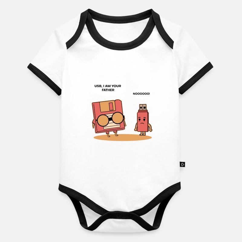 Lustig USB Diskette Kassette 80er Baby Bio-Kurzarm-Kontrastbody