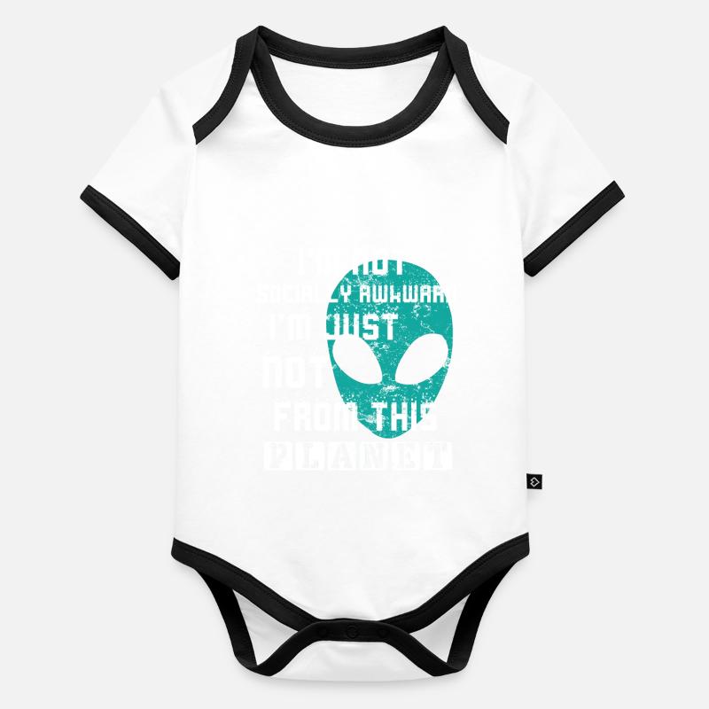Planète extraterrestre extraterrestre Body Bébé bio contrasté manches courtes