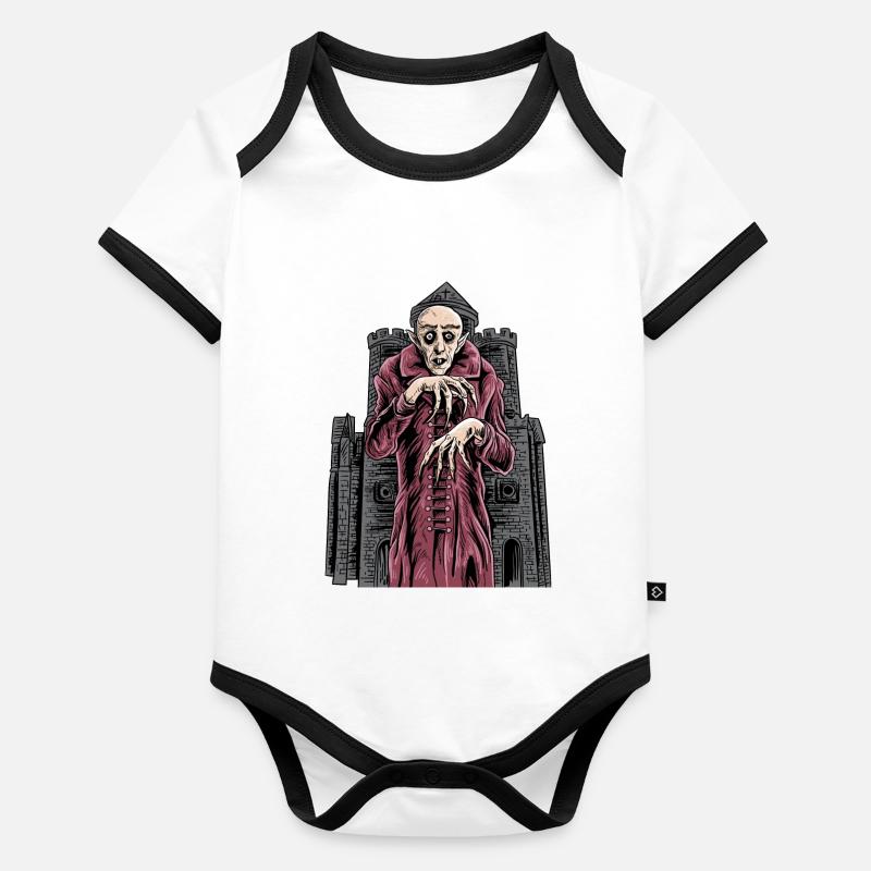 Nosferatu vampire classic horror black custome Organic Baby Contrasting Bodysuit