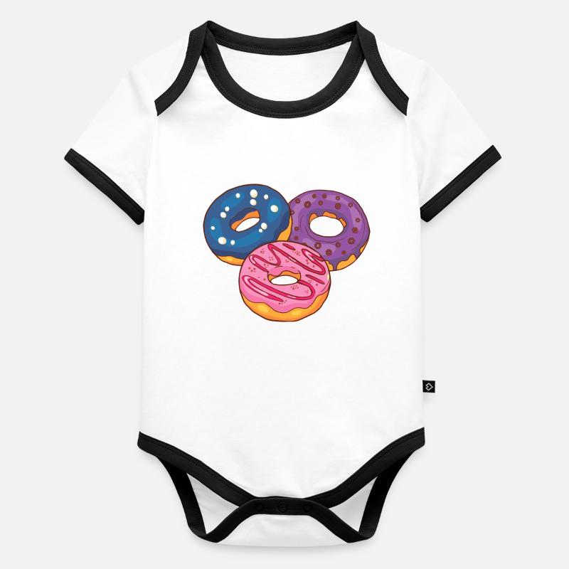 Tartes aux gâteaux confits Body Bébé bio contrasté manches courtes