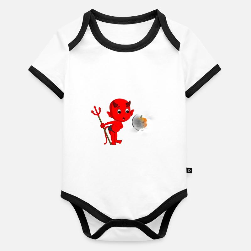 petit diable Body Bébé bio contrasté manches courtes