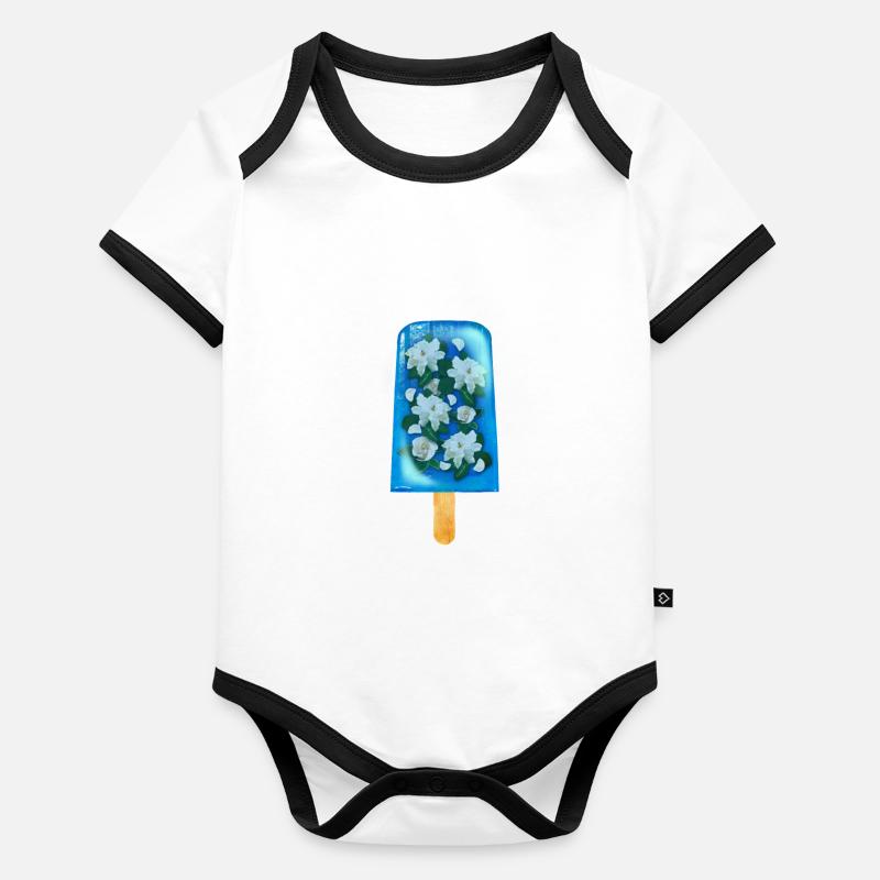 Lecker Jasmineeis Baby Bio-Kurzarm-Kontrastbody