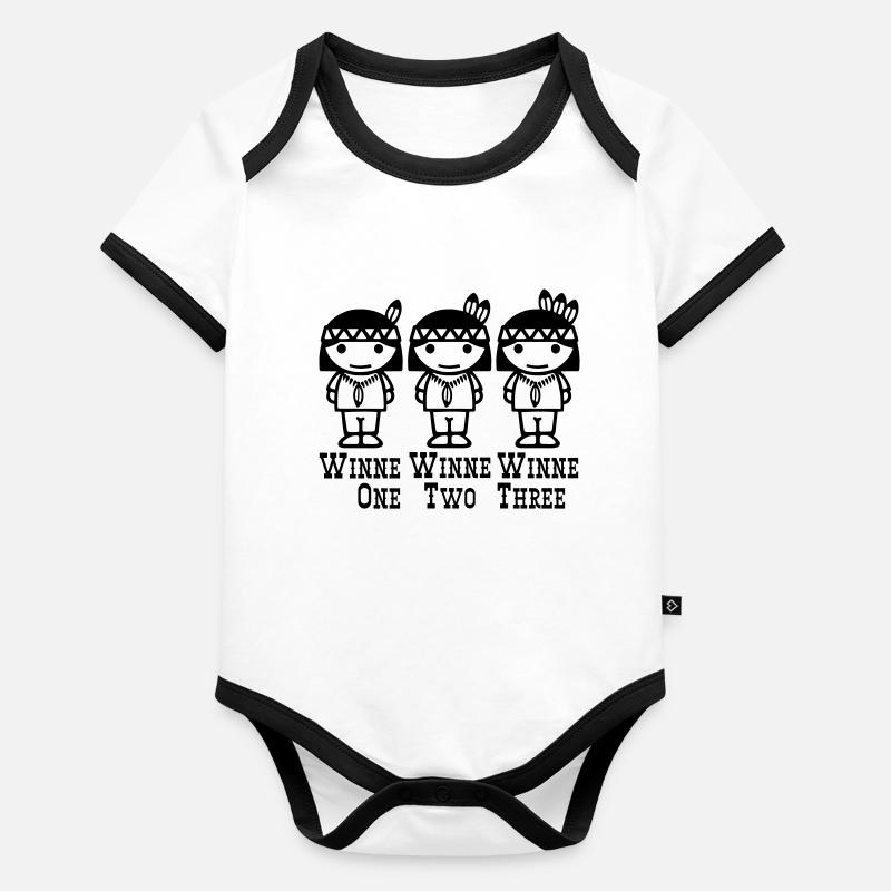 Winne One-Two-Three Body Bébé bio contrasté manches courtes