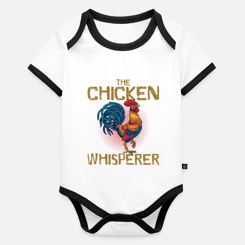 Chicken Whisperer Farmer Organic Baby Contrasting Bodysuit
