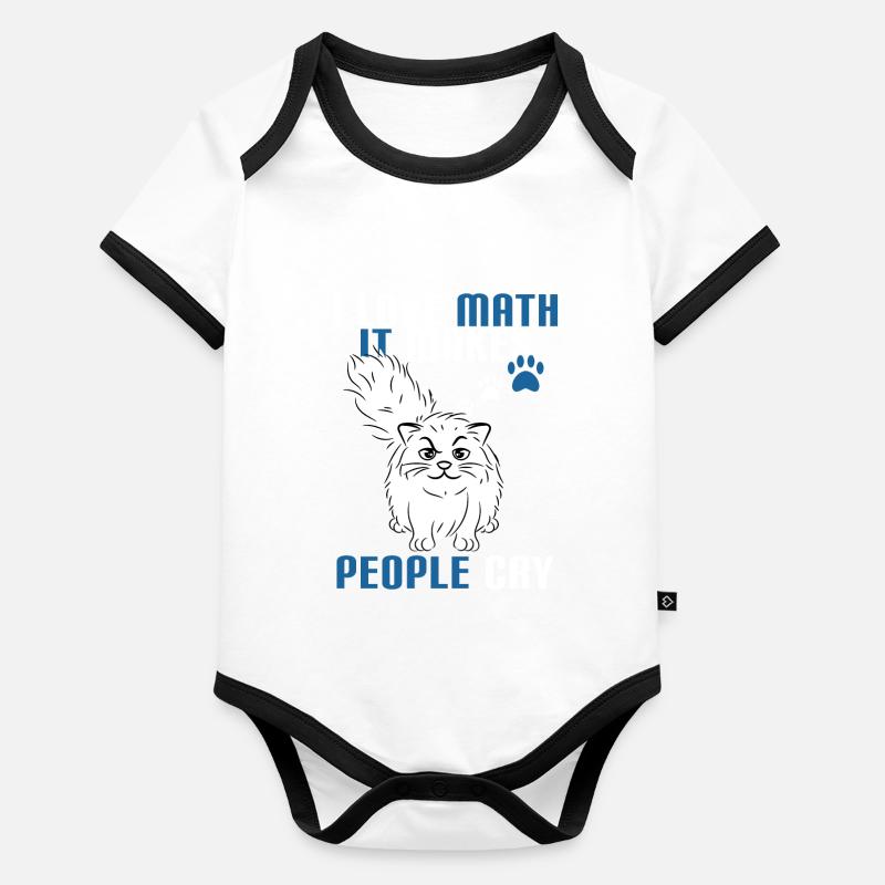Creative tee design with text "I Love Math It Organic Baby Contrasting Bodysuit