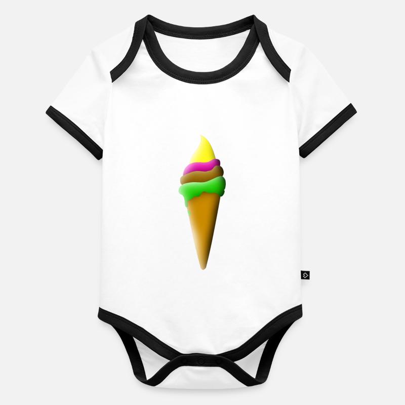 Eis Baby Bio-Kurzarm-Kontrastbody
