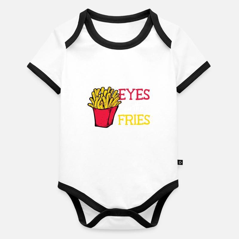 Augen auf die Fritten! Baby Bio-Kurzarm-Kontrastbody