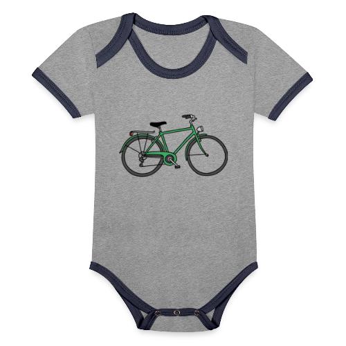 Grünes Fahrrad Bike - Baby Bio-Kurzarm-Kontrastbody