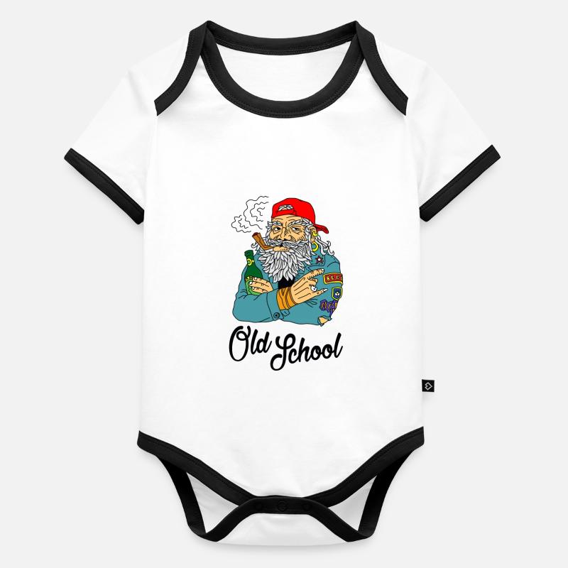 Biker Motorrad Racer Chopper Baby Bio-Kurzarm-Kontrastbody