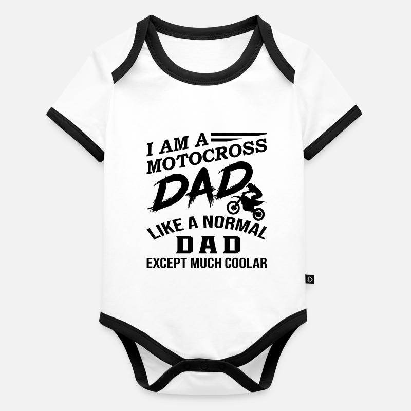 Motocross Dad Baby Bio-Kurzarm-Kontrastbody