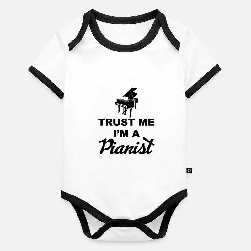 Pianiste Body Bébé bio contrasté manches courtes