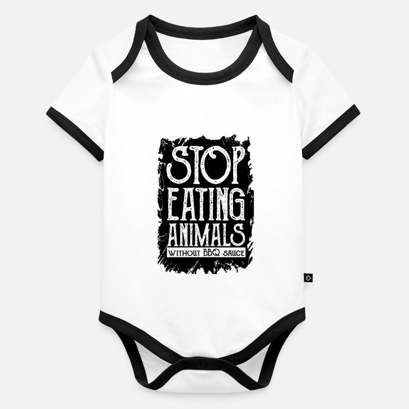 grillage Body Bébé bio contrasté manches courtes