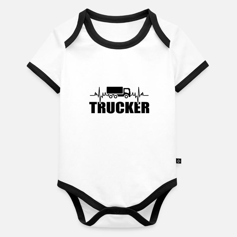 Chauffeur / chauffeuse de camion Body Bébé bio contrasté manches courtes