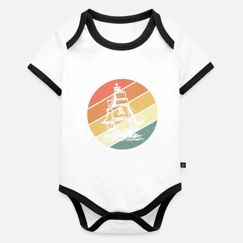 pirate Body Bébé bio contrasté manches courtes