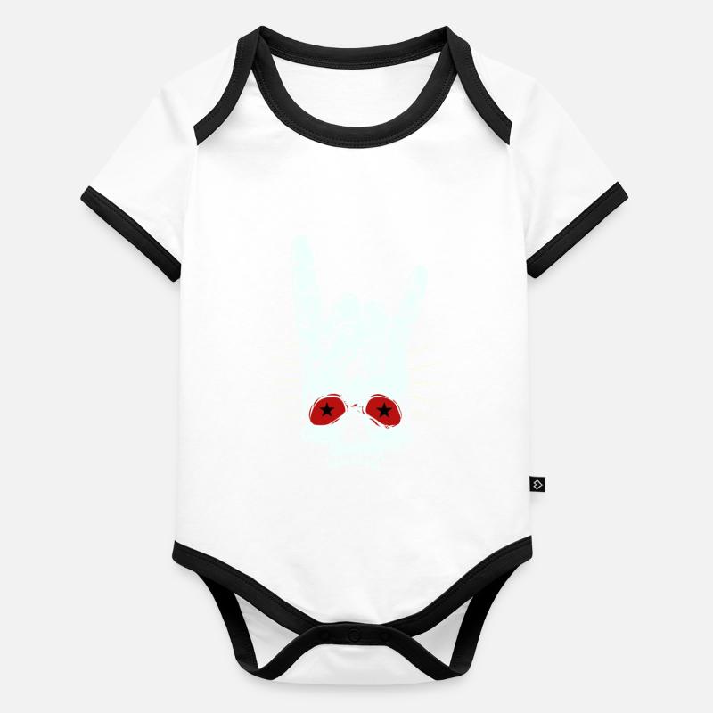 Main de crâne à bascule Body Bébé bio contrasté manches courtes