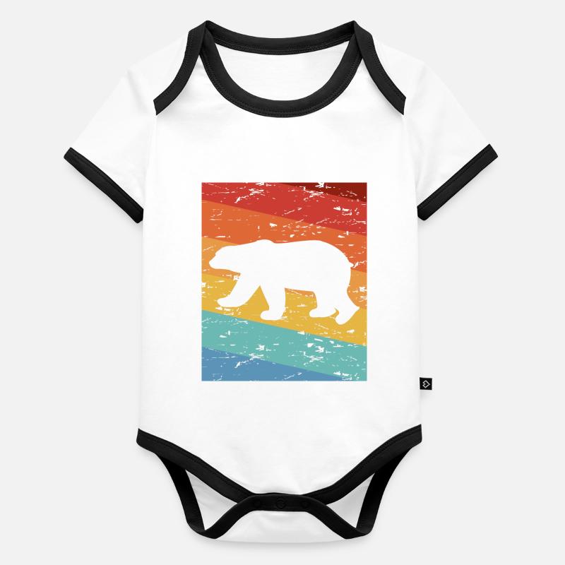 Polar Bear Body Bébé bio contrasté manches courtes