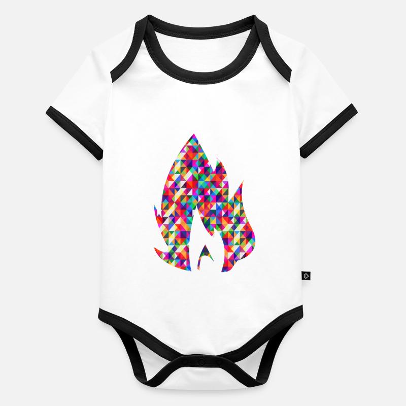 flamme Body Bébé bio contrasté manches courtes