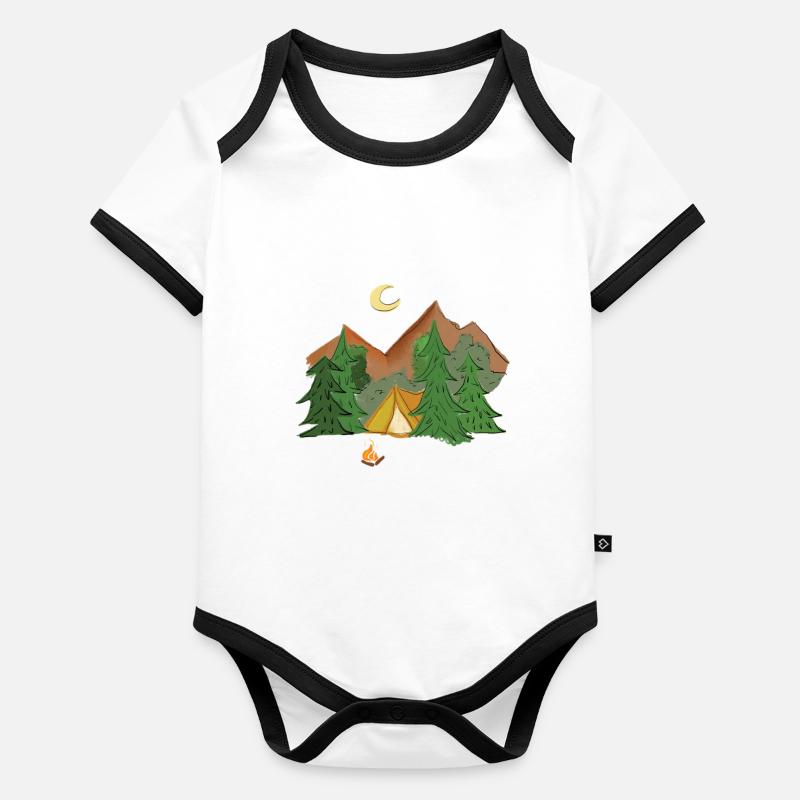 camping Body Bébé bio contrasté manches courtes