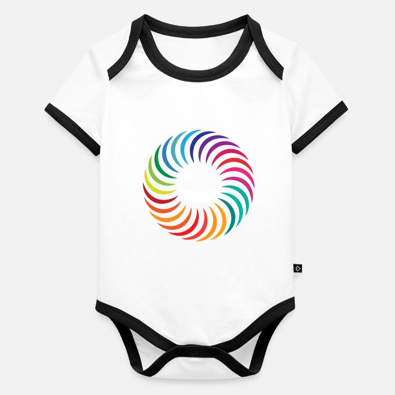 Bathtub Rainbow Boomerang Circle Organic Baby Contrasting Bodysuit