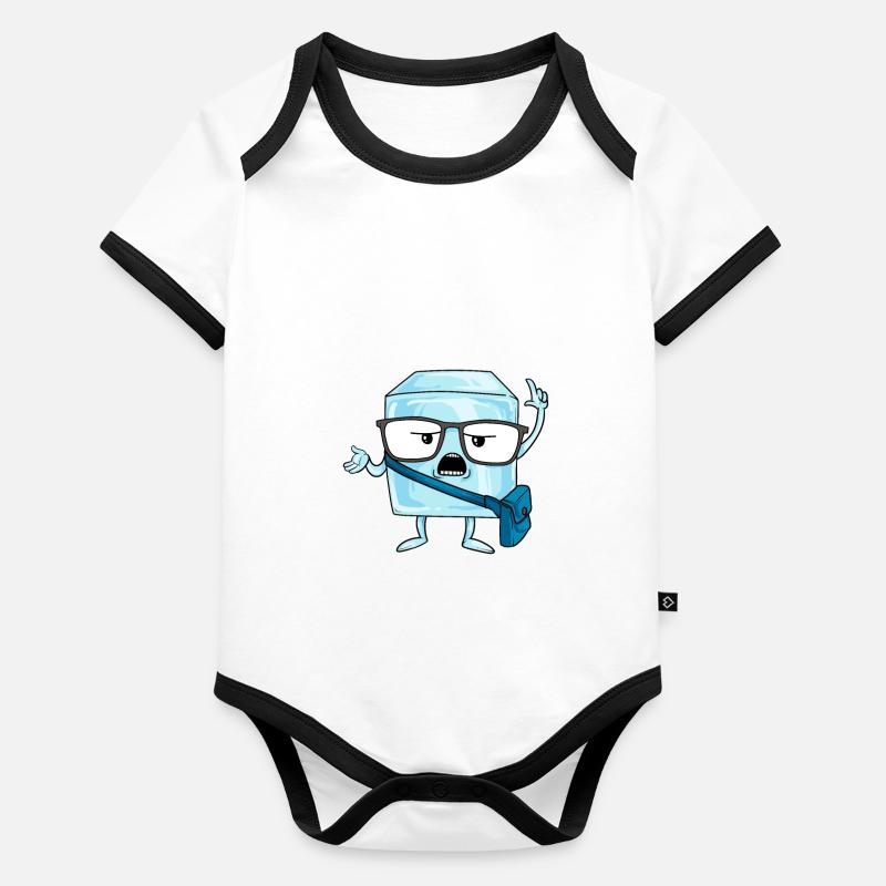 Hipster Ice Cool Nerd Nerdy Student Uni Organic Baby Contrasting Bodysuit