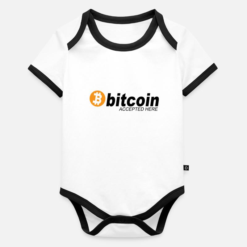 Hier wird Bitcoin akzeptiert Baby Bio-Kurzarm-Kontrastbody