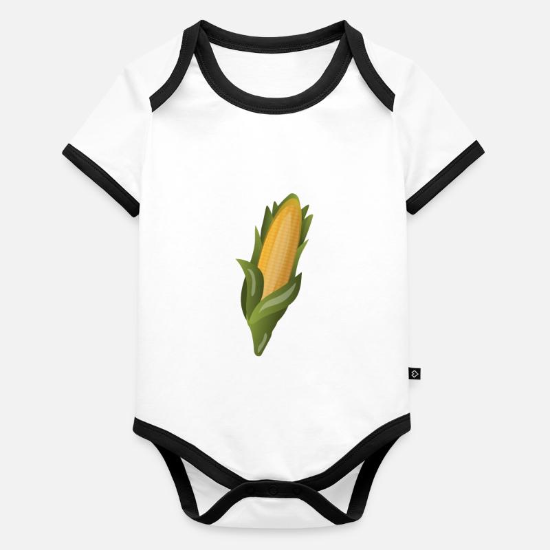 Grain de maïs Body Bébé bio contrasté manches courtes