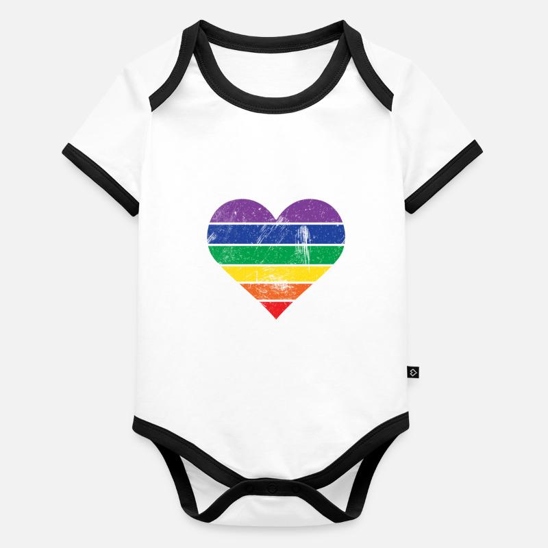 Arc en ciel Body Bébé bio contrasté manches courtes