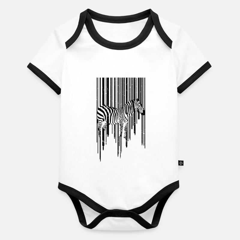 Animal Zebra Scancode Planet Hypnose 3D Baby Bio-Kurzarm-Kontrastbody