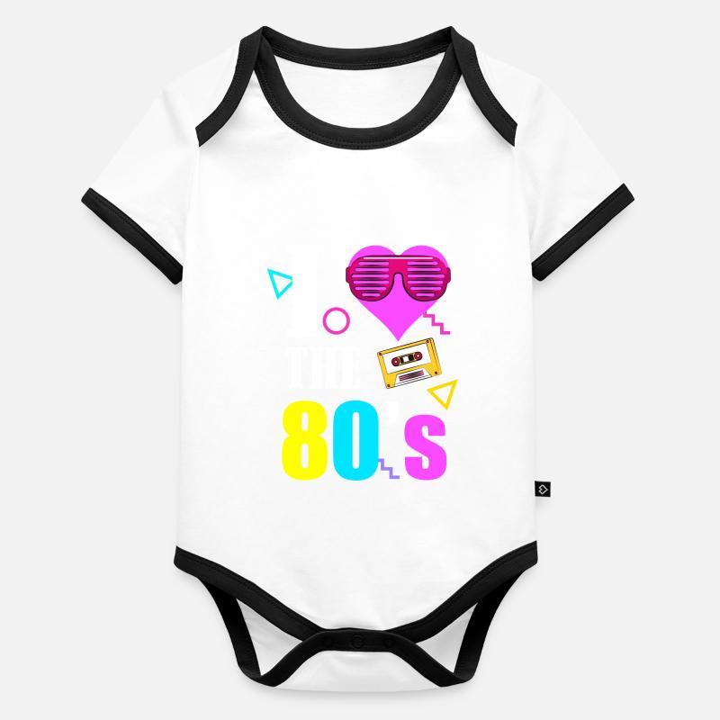 80s 90s 80s 90s Body Bébé bio contrasté manches courtes