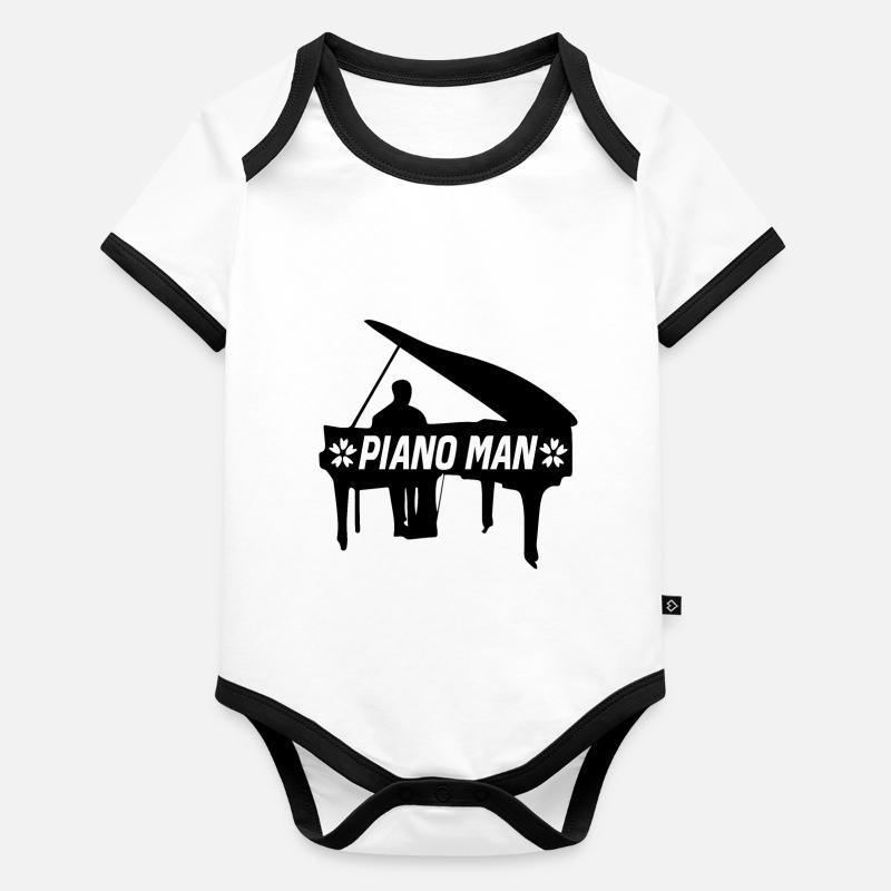 Piano Man Body Bébé bio contrasté manches courtes