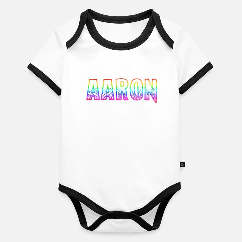 aaron rs rainbow Body Bébé bio contrasté manches courtes