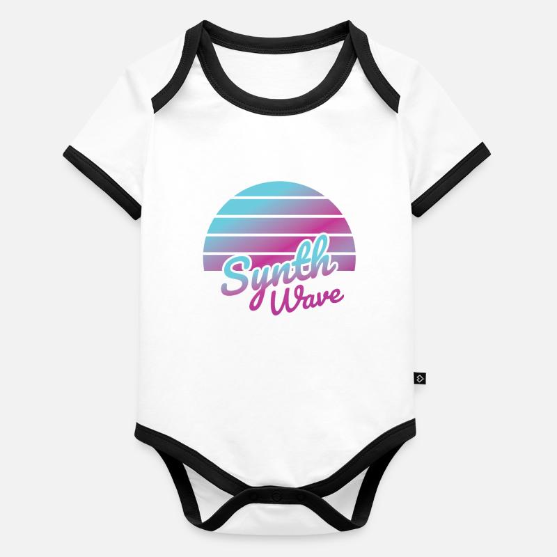 Synth Wave Musikliebhaber Baby Bio-Kurzarm-Kontrastbody