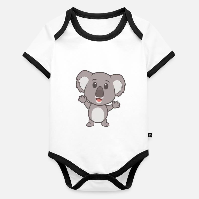 Doux Koala Body Bébé bio contrasté manches courtes