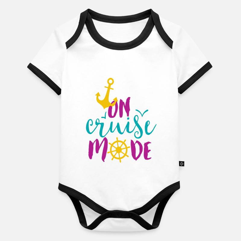 Cruise Mode Great Vacation Tshirt Organic Baby Contrasting Bodysuit