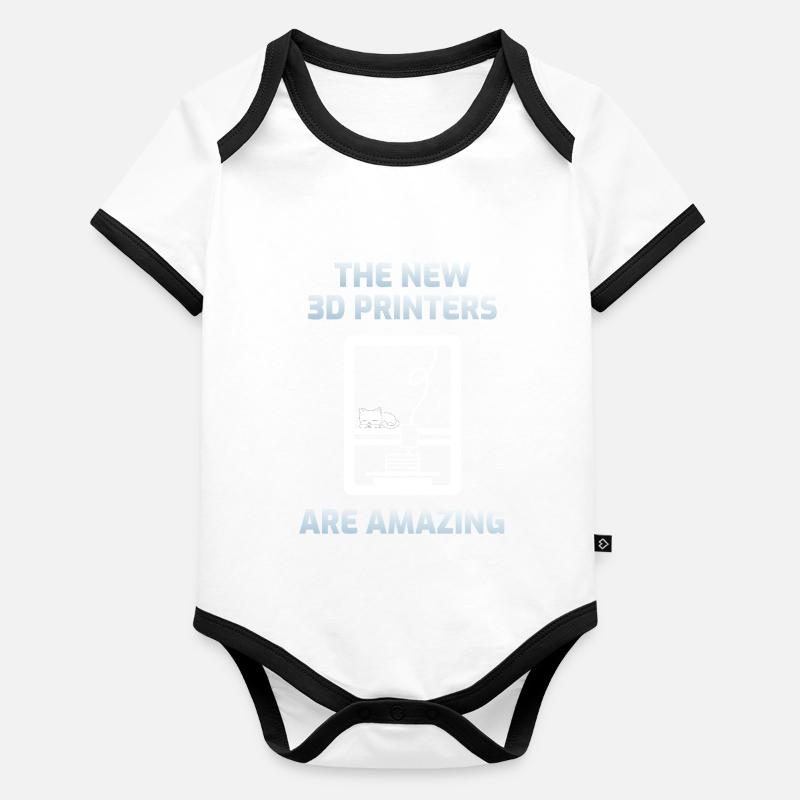 impression en 3D Body Bébé bio contrasté manches courtes