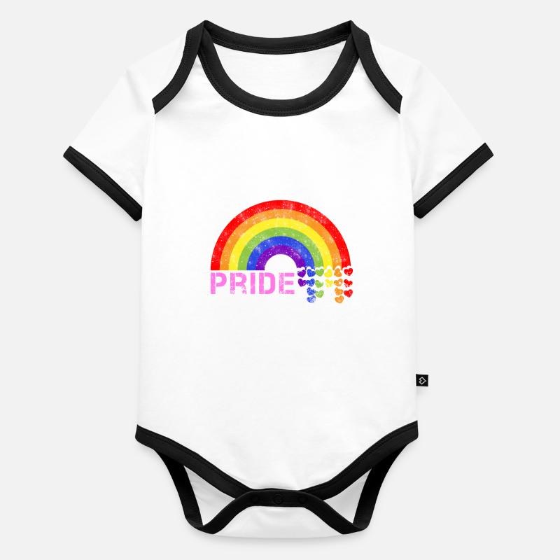 Pride LGBT CSD Gay Pride Rainbow Queer Organic Baby Contrasting Bodysuit